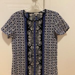 Tristan Blue and White Fitted Short Sleeve Tee